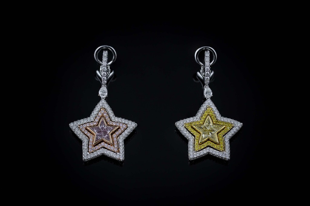 Michele della Valle earrings- White, Yellow and Pink gold, White, Yellow and Pink diamonds