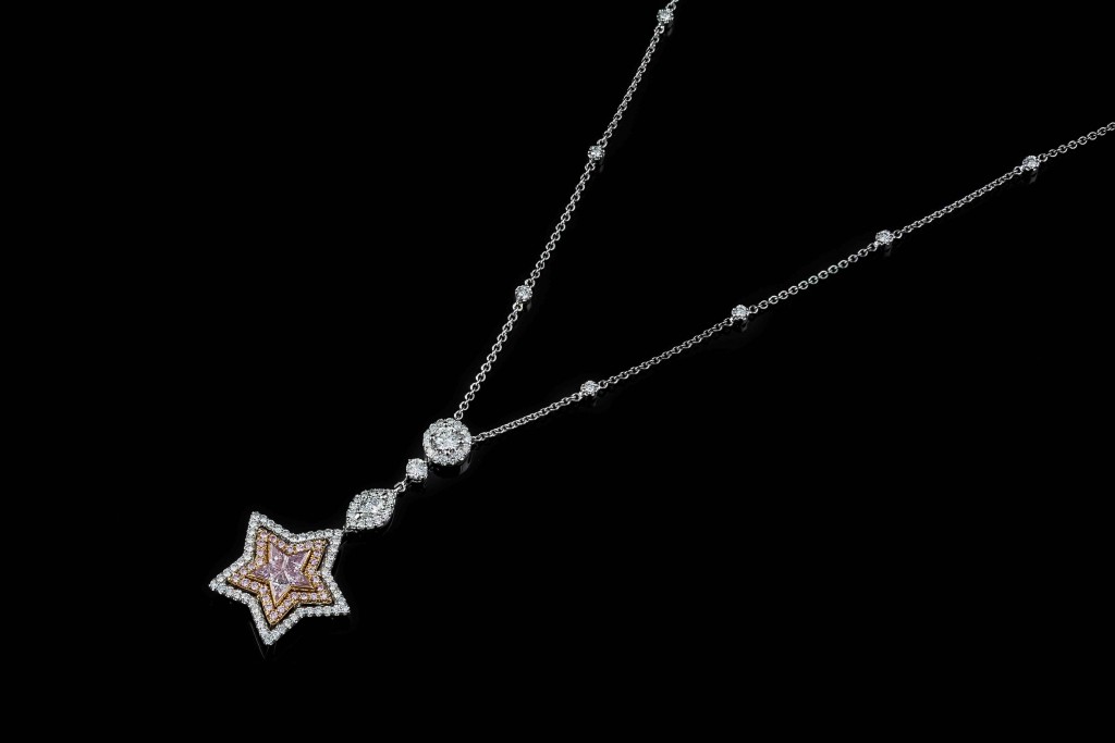 Michele della Valle neckalce-White and pink gold, White and Pink diamonds.