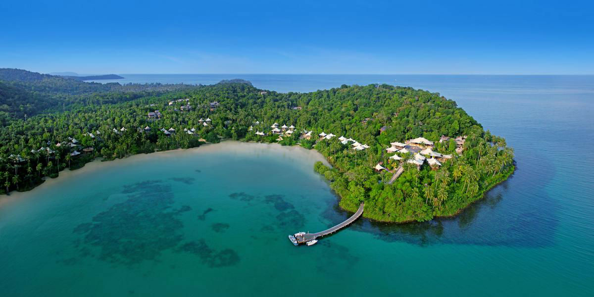 Soneva Kiri - luxury resort in Thailandia: vista dall'alto dell'isola