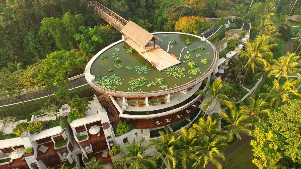 Veduta aerea del Four Seasons Sayan Resort di Bali