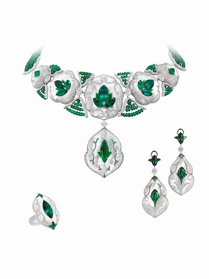 Boghossian –Silk Collection- Parure Venezia con smeraldi e diamanti.